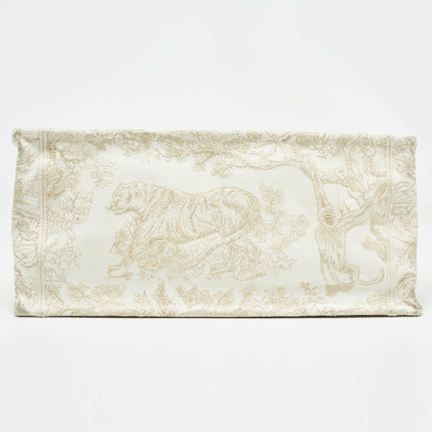 Dior /white Toile De Jouy Embroidered Canvas Medium Book Tote