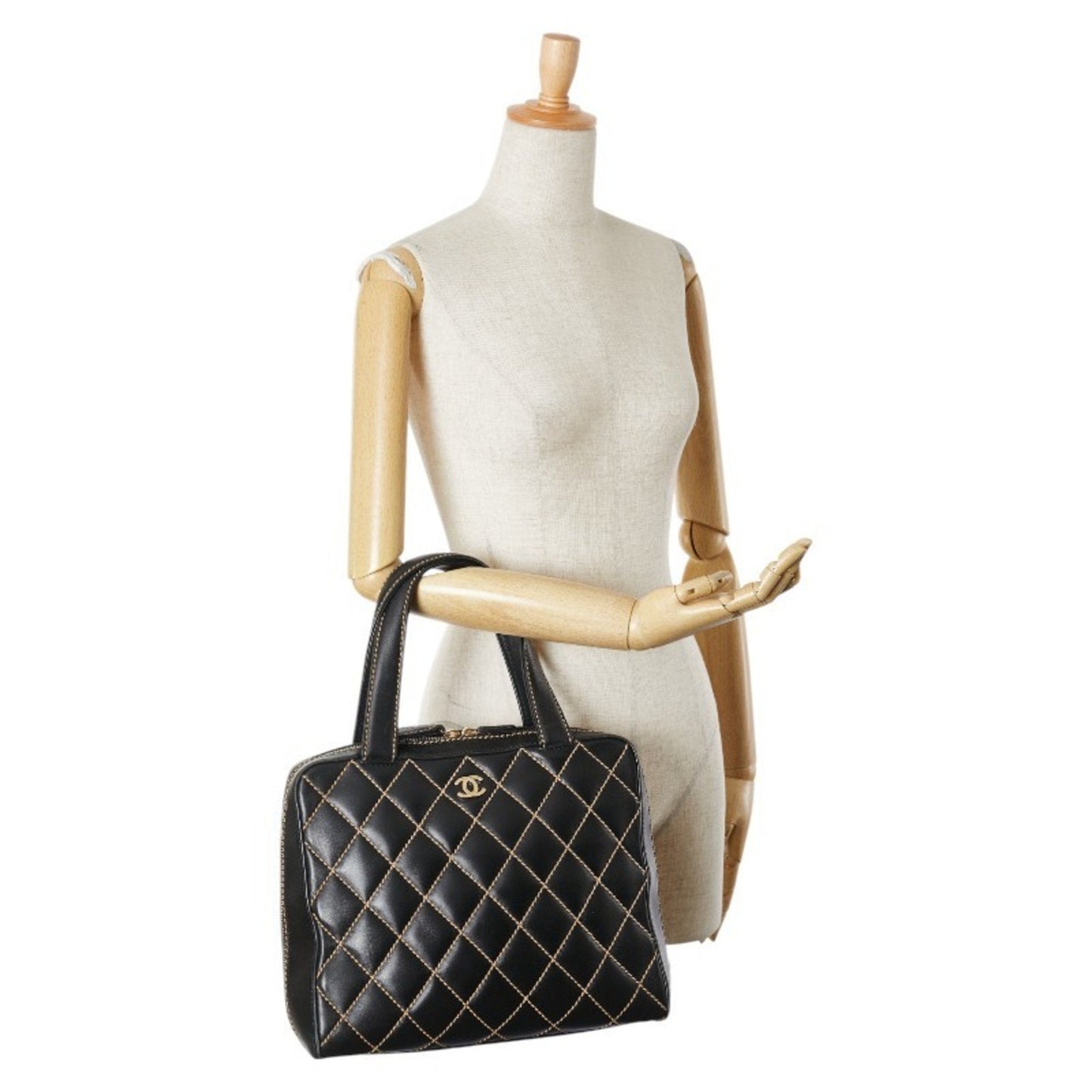 Chanel Quilted Leather Satchel Bag