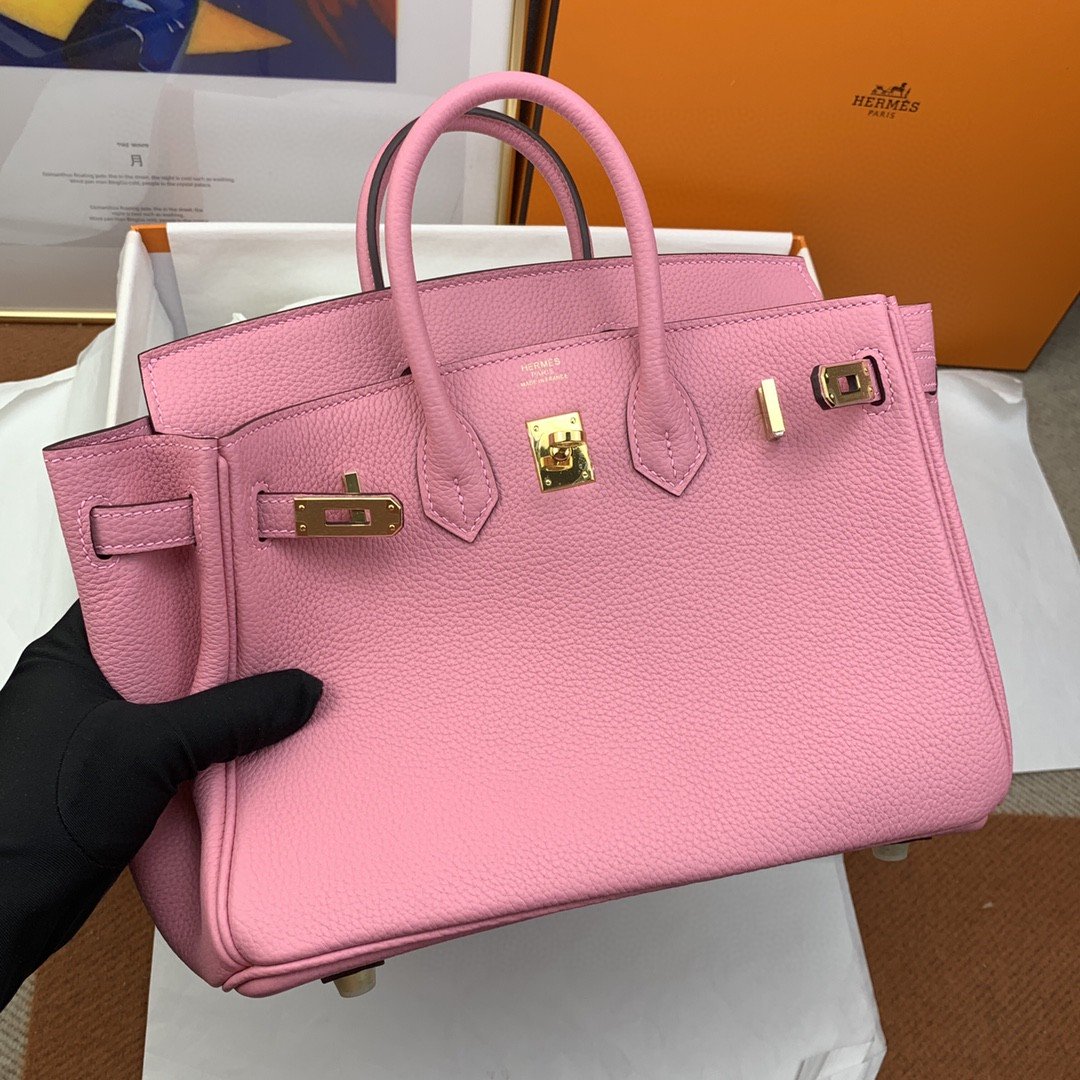 GLAMI Birkin Nata Swift Pink For Women Gold Toned Hardware 10in/25cm