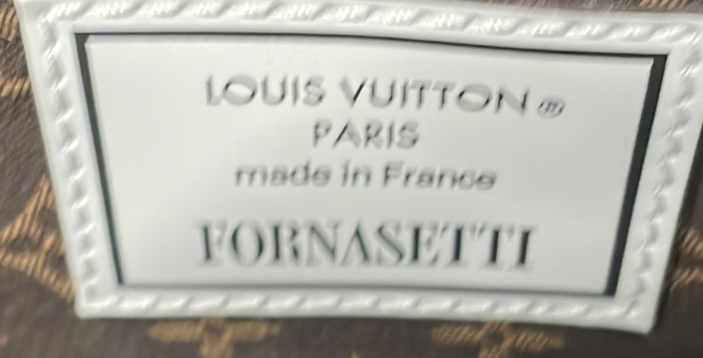 Louis Vuitton Pochette Tete Limited Edition Fornasetti Architettura Print Leather and Monogram Canvas