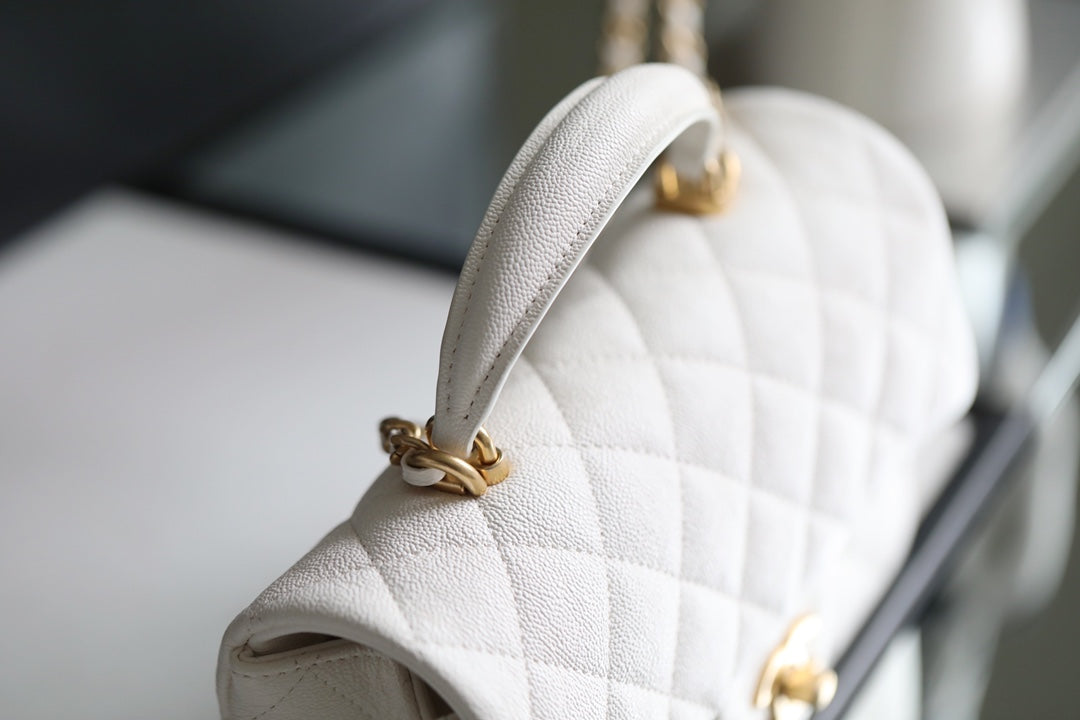 CHLMini GlamIapbag With Top Handle White For Women 7.8in/20cm
