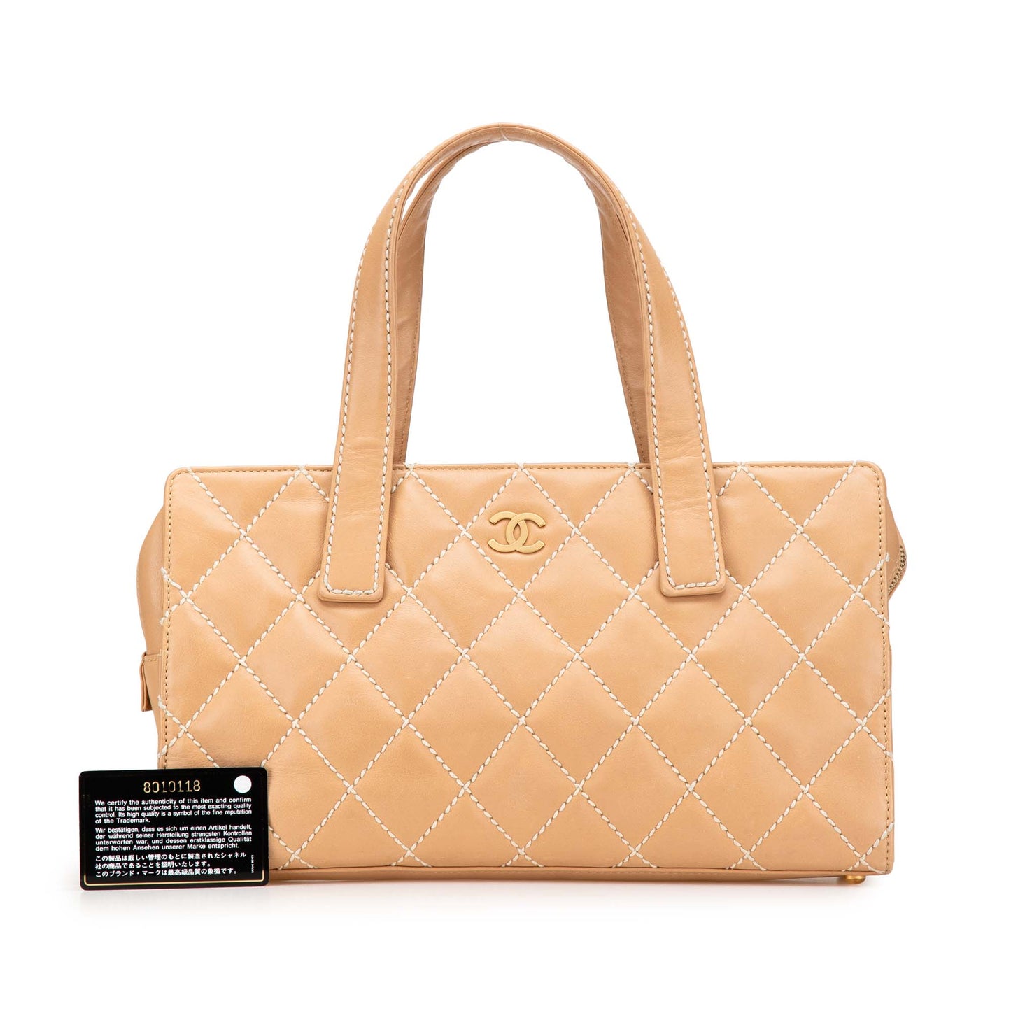 Chanel Cc Lambskin Wild Stitch Handbag