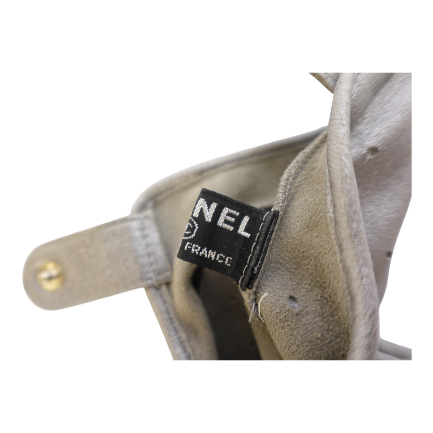 Chanel Grey Leather Driving Gloves