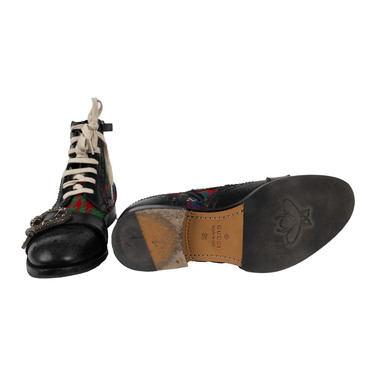 GLM-- Tartan Queercore Brogue Ankle Boots - '10s