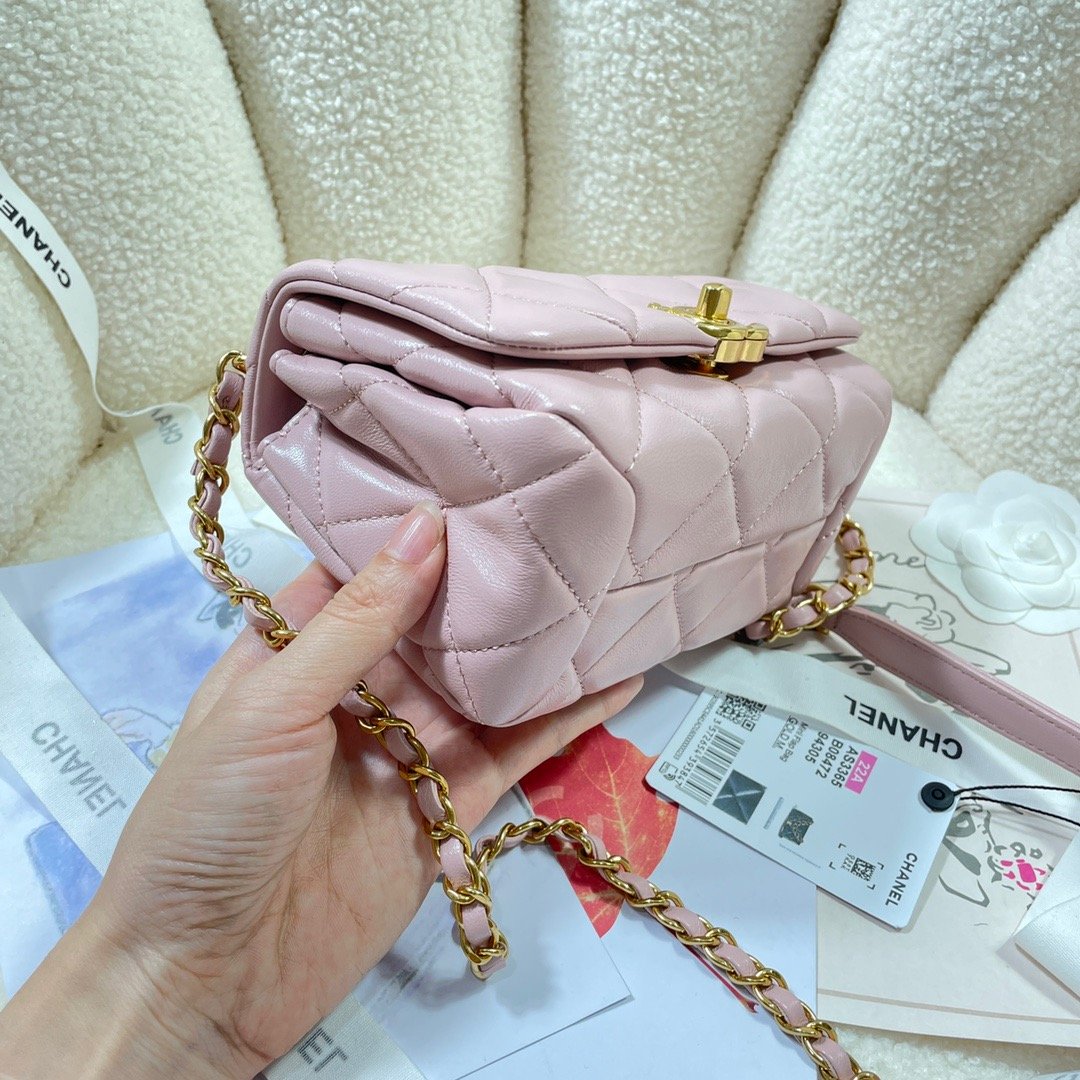 CHLMini GlamIap Bag Gold Hardware PiNike For Women Handbags, Shoulder Bags 6.7in/17cm AS3365