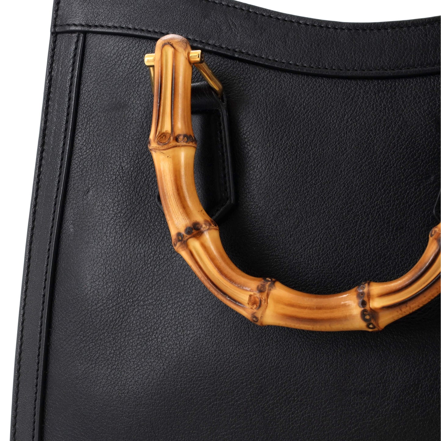 Diana NM Bamboo Handle Tote Leather Small