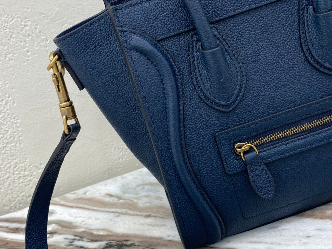 GLAMI Nano LuGucciage Bag In Drummed Dark Blue For Women 8in/20cmÂÂ
