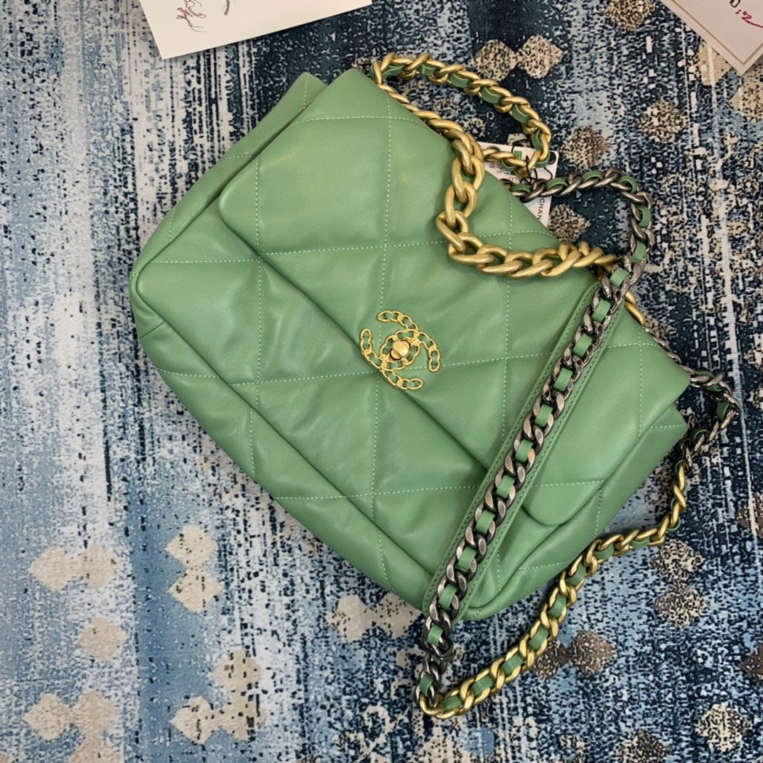 CHL 19 GlamIap Bag Gold Hardware Green For Women Handbags, Shoulder Bags 10.2in/26cm AS1160