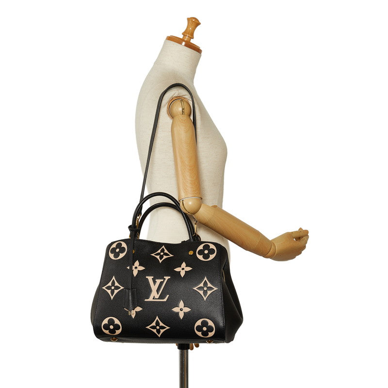 LOUIS VUITTON Montaigne MM in Monogram Grain Calfskin Black M45499