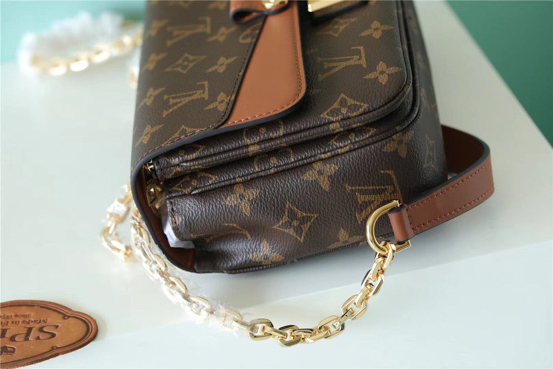 LV MarGLAMIau Monogram Canvas Caramel Brown For Women, Shoulder and Crossbody Bags 9.6in/24.5cm LV M46127