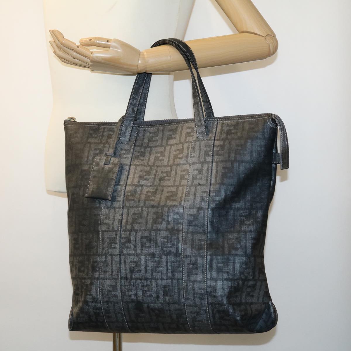 FENDI Zucca Canvas Tote Bag Gray 30392