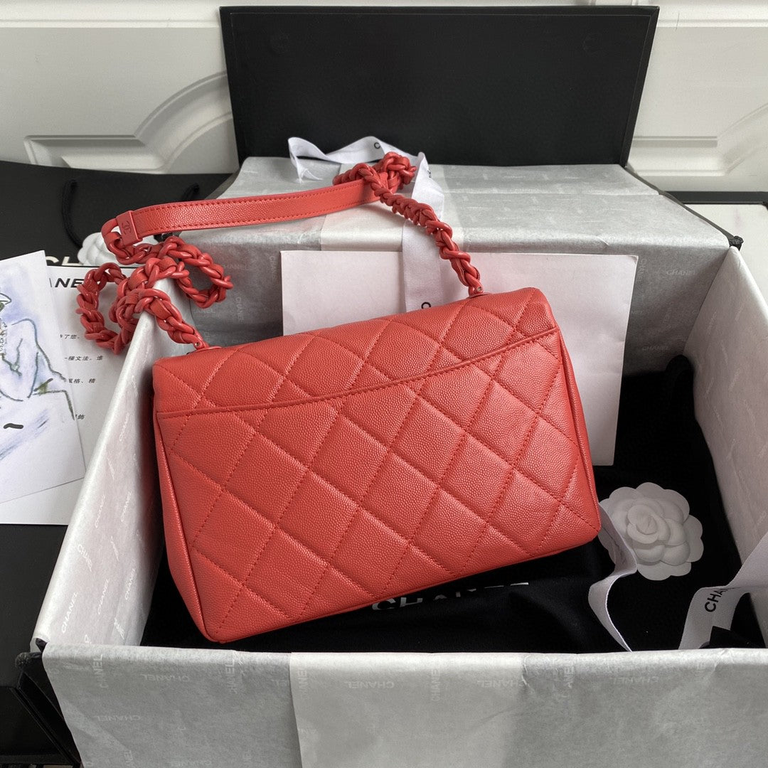 CHLGlamIap Bag Red Hardware Grained Red For Women Handbags, Shoulder Bags 9.4in/24cm AS2303