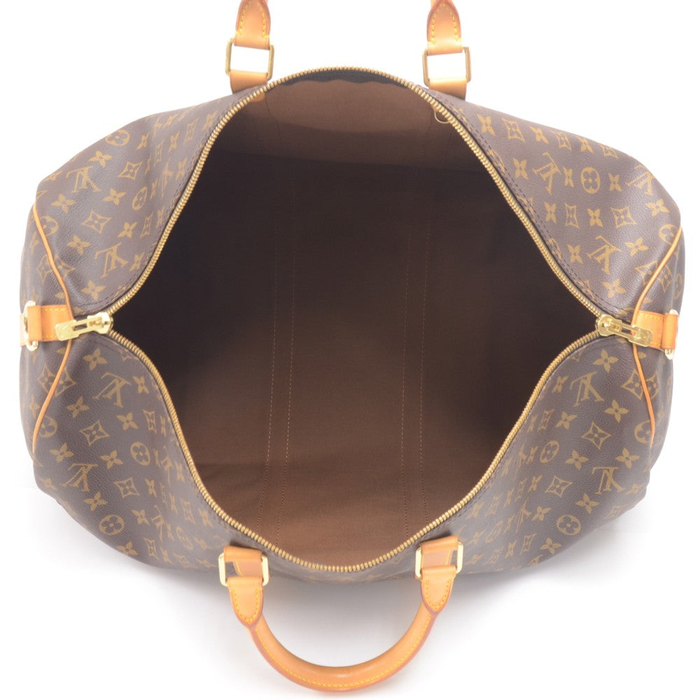 Louis Vuitto Keepall 55 Bandouliere Monogram Canvas Travel Bag with Strap