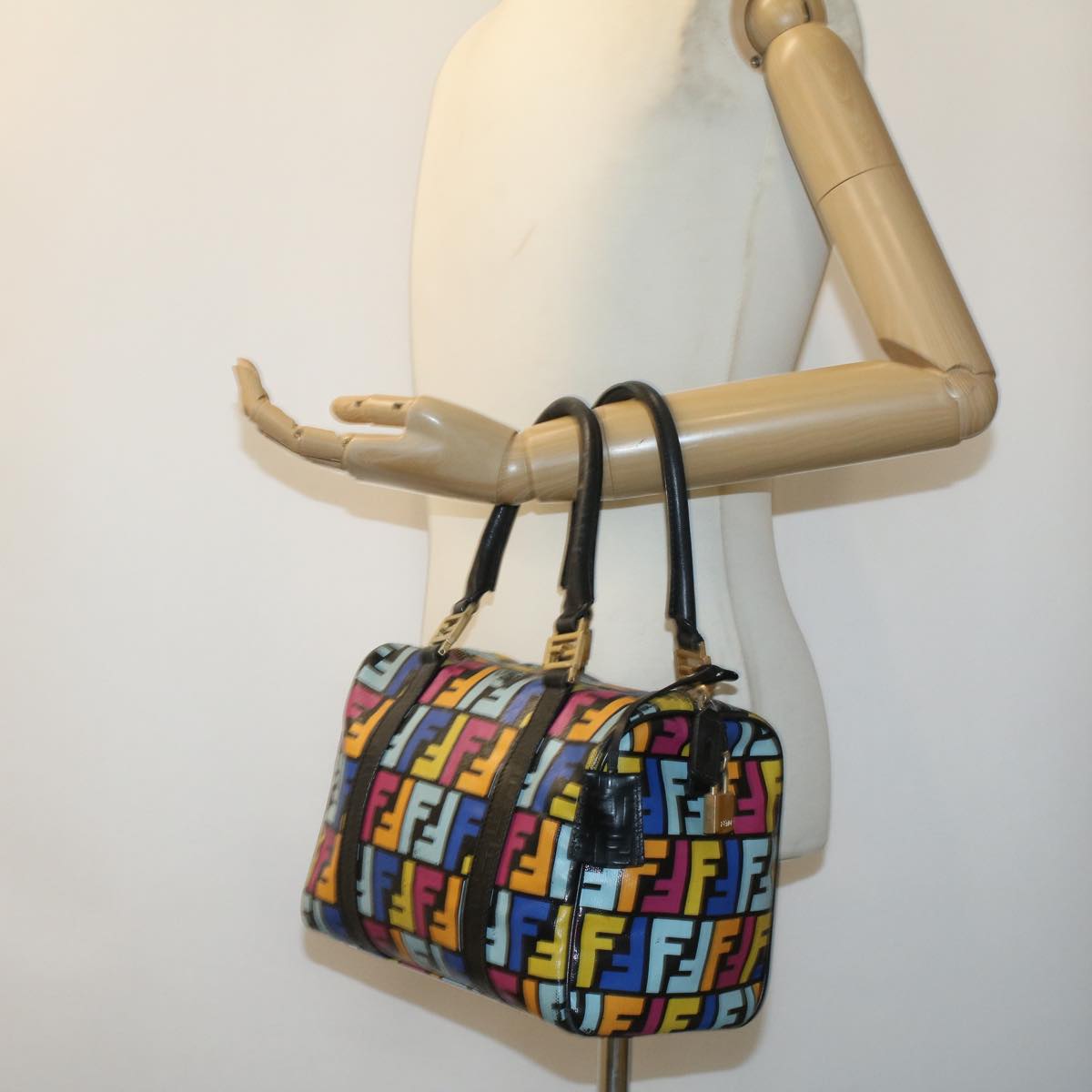 FENDI Zucca Canvas Hand Bag Multicolor 33276