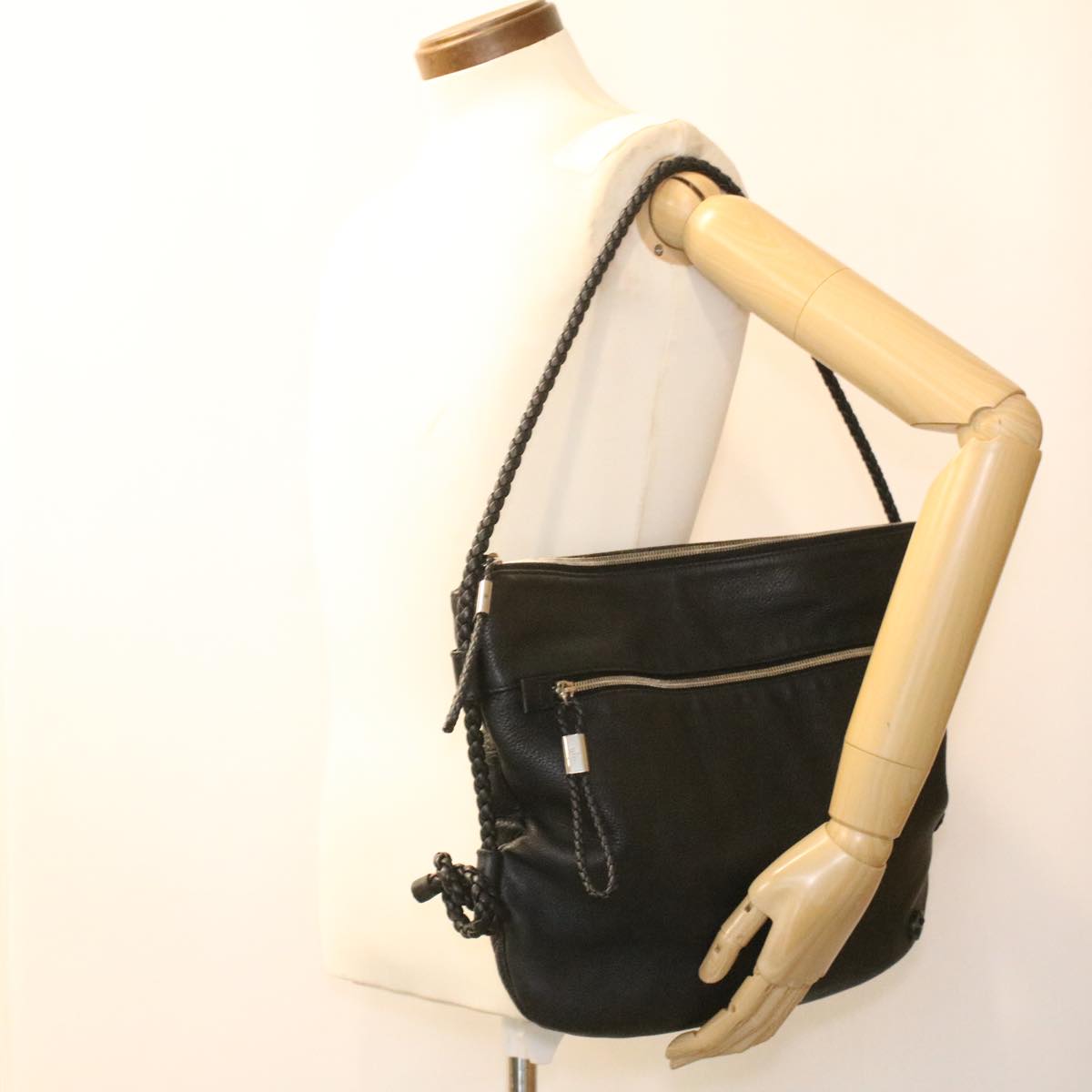 GUCCI Interlocking Shoulder Bag Leather Black 268244 33887
