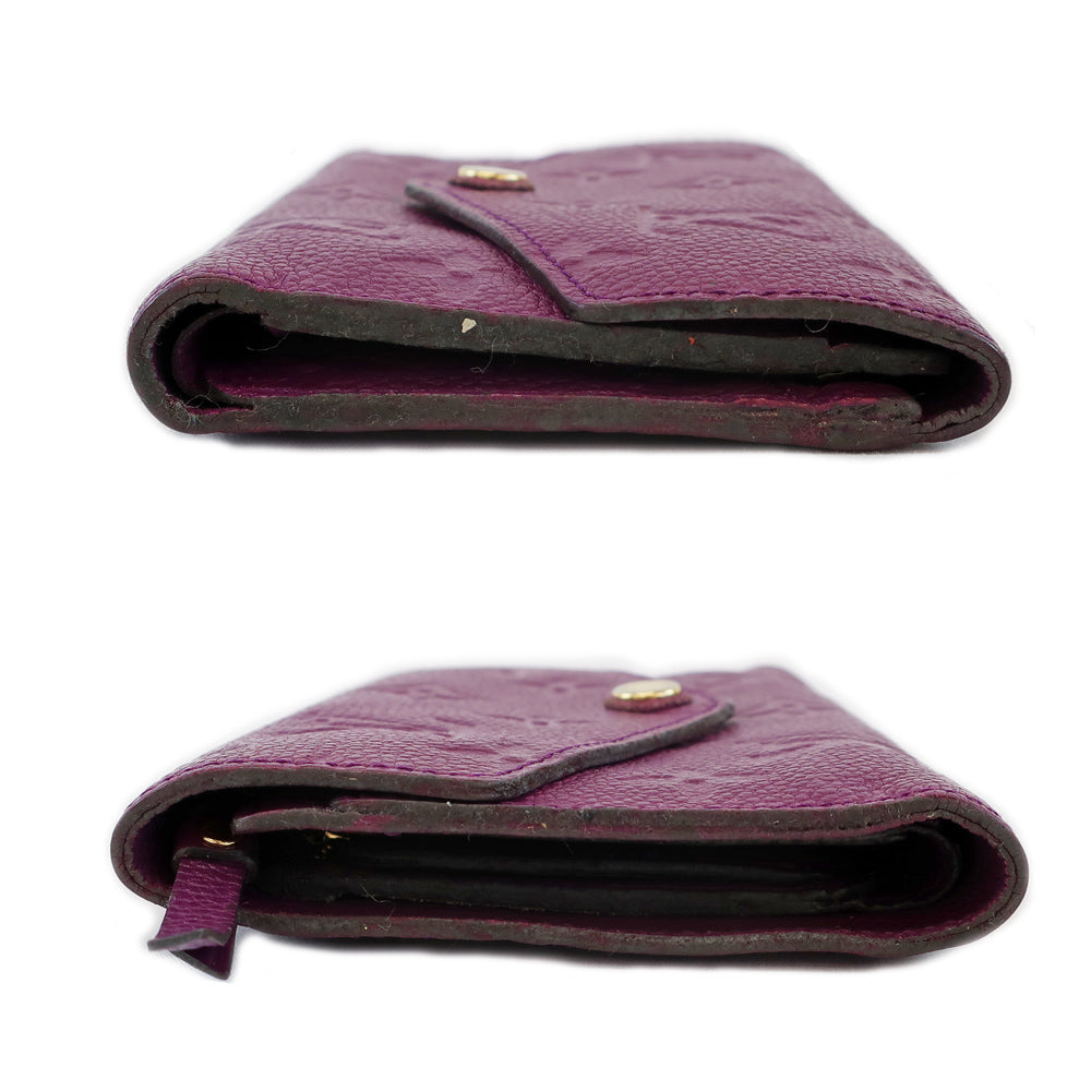 Louis Vuitton Portefolio Curry M60567 Purple Monogram Leather Compact Wallet Female Wallet