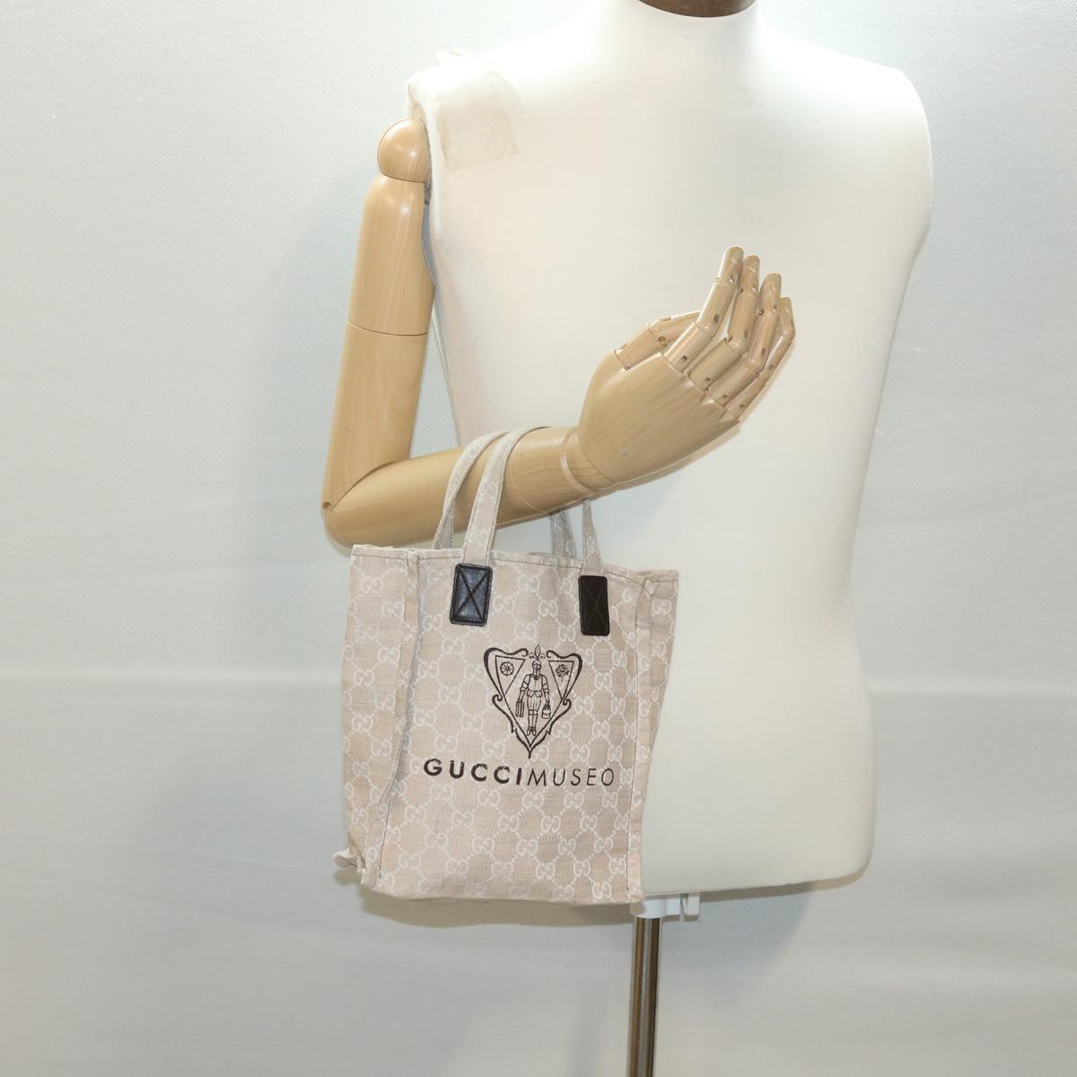 GUCCI GG Canvas Hand Bag Beige 283414 36445