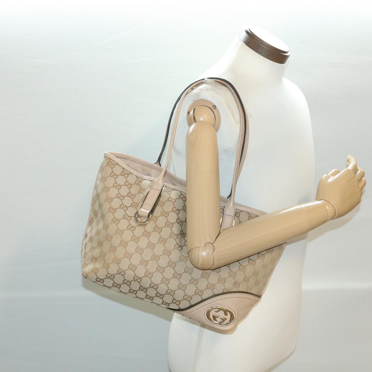 GUCCI GG Canvas Tote Bag Beige 169946 37347