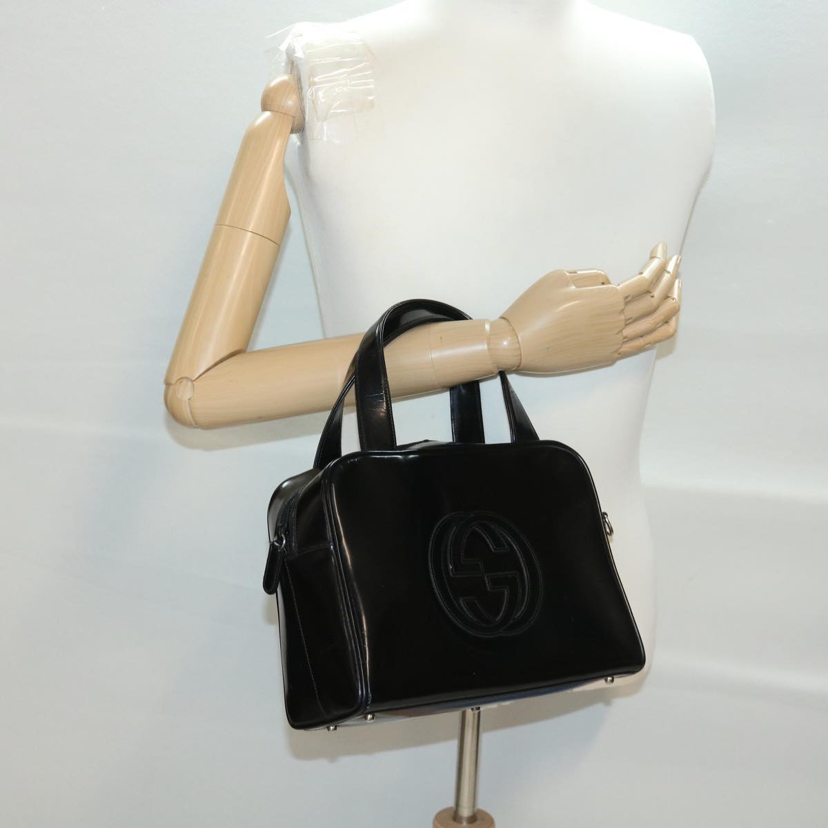 GUCCI Hand Bag Patent leather Black 00012740505 39143