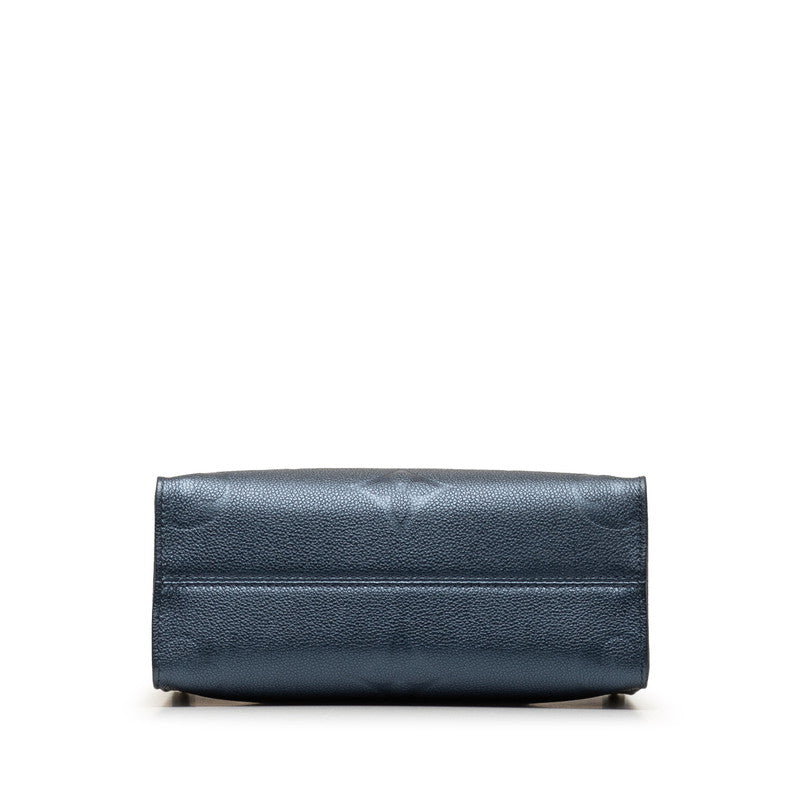 Louis Vuitton Monogram Emplant On The Gor PM Handbag Shoulder Bag 2WAY M58956 Metal Blue Leather Louis Vuitton