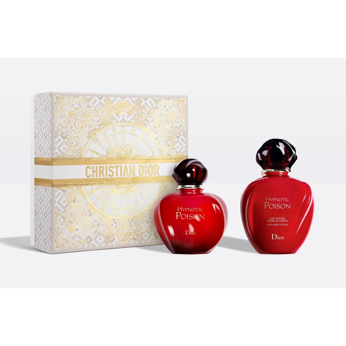 Dior 2 Piece 1.7 Eau De Toilette Spray & 2.5 Silky Body Lotion Hypnotic Poison Set for Women