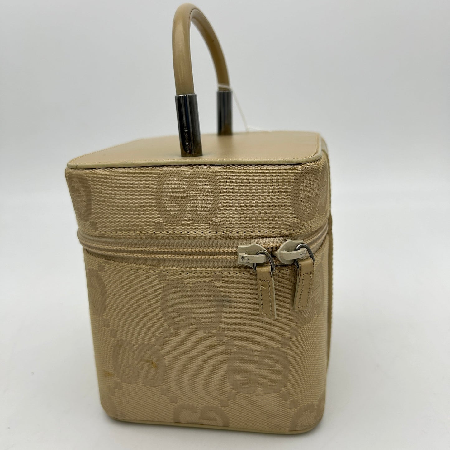 GLM-- Beige GG Canvas Leather Vanity Bag