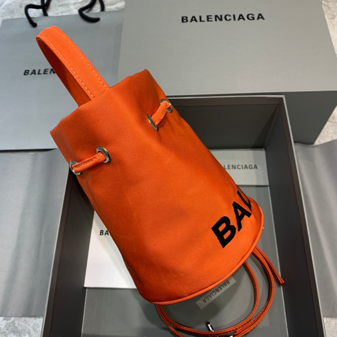 Balen Le Cagole MeGLAMIum Bucket Bag In Orange, For Women, Bags 11.8in/30cm