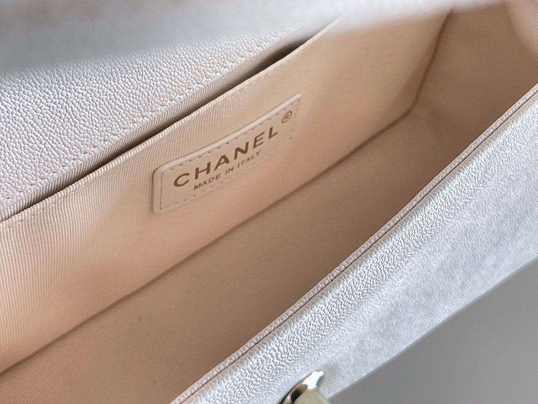 CHLMeGLAMIum Classic GlamIap Bag 25cm White For Women A67086