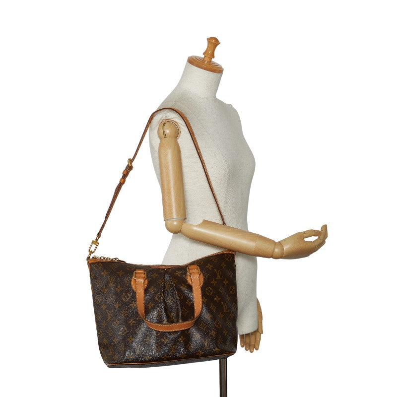 Louis Vuitton Monogram Palermo PM Handbag 2WAY M40145 Brown PVC Leather Louis Vuitton