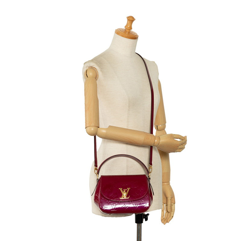 Louis Vuitton Monogram Verniss Pasadena Handbag 2WAY M90943 Magenta Pearl G Patent Leather Louis Vuitton