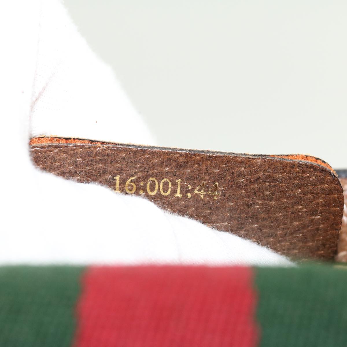 GUCCI Web Sherry Line GG Canvas Clutch Bag PVC Leather Beige Green 40002