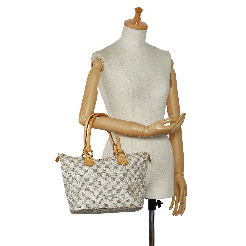 Louis Vuitton Saleya PM Tote Handbag Damier Azur N51186 White