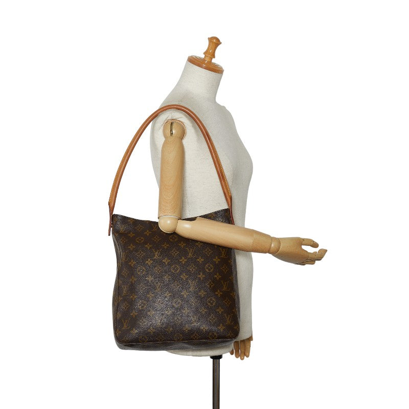Louis Vuitton Monogram Looping GM Shoulder Bag M51145 Brown PVC Leather