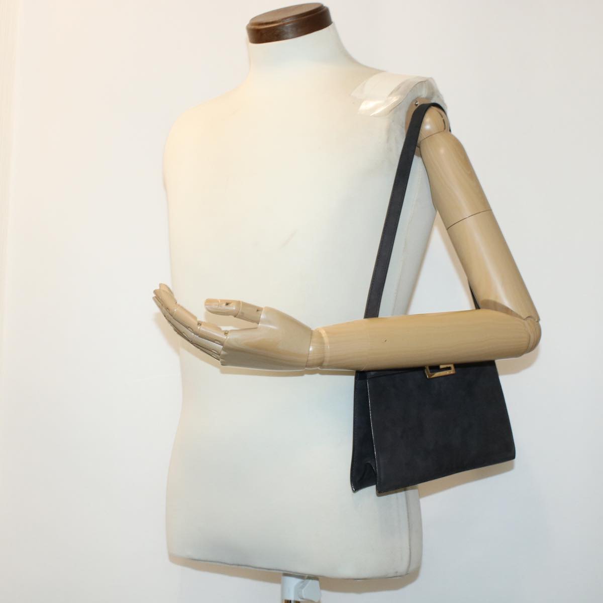 GUCCI Shoulder Bag Suede Gray 41317