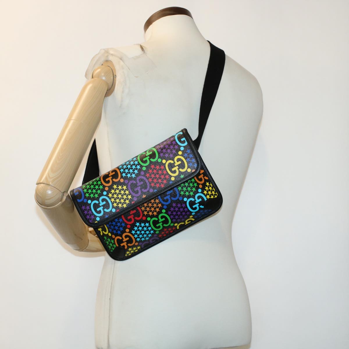 GUCCI GG Psychedelic Body Bag PVC Leather Multicolor 598113 41954