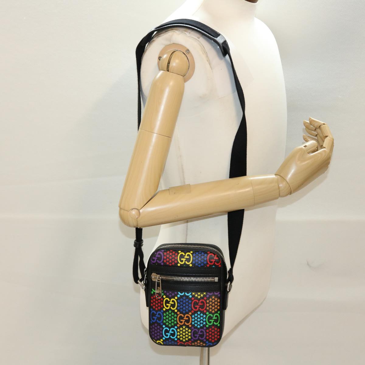 GUCCI GG Psychedelic Shoulder Bag PVC Leather Multicolor 44040A
