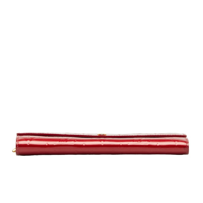 Louis Vuitton Monogram Vernis Portefolio Sarah Long Wallet M93530 Red Patent Leather Louis Vuitton