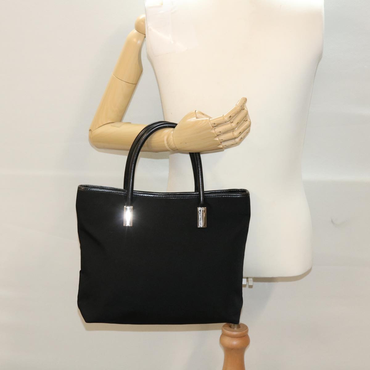 GUCCI Shoulder Bag Nylon Leather Black 45027