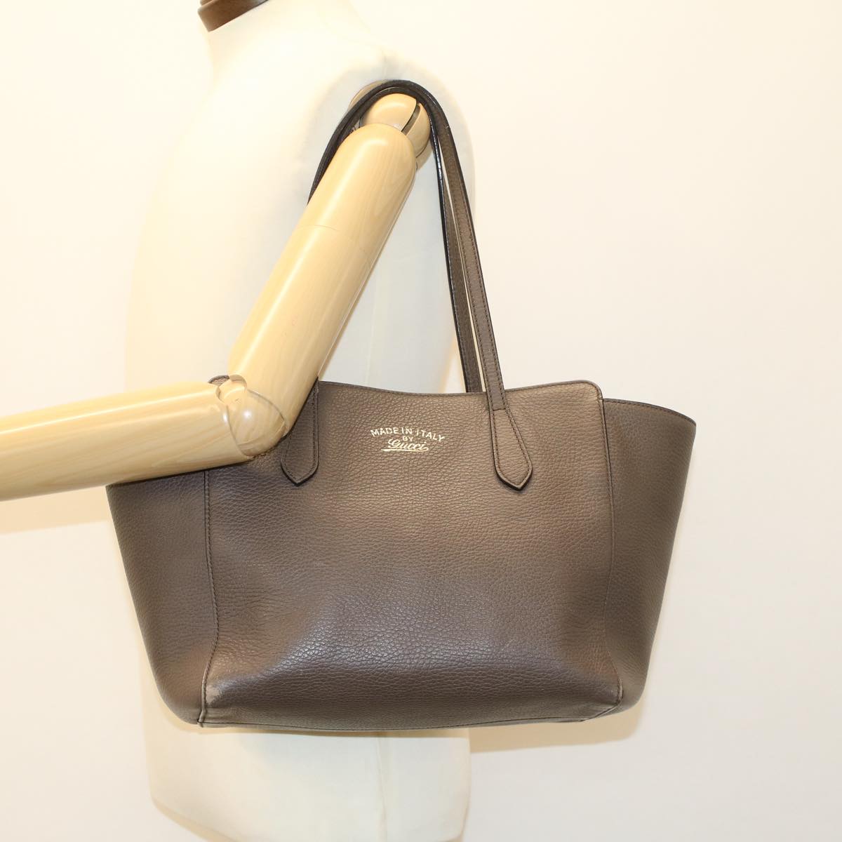 GUCCI Shoulder Bag Leather Gray 354408 45056
