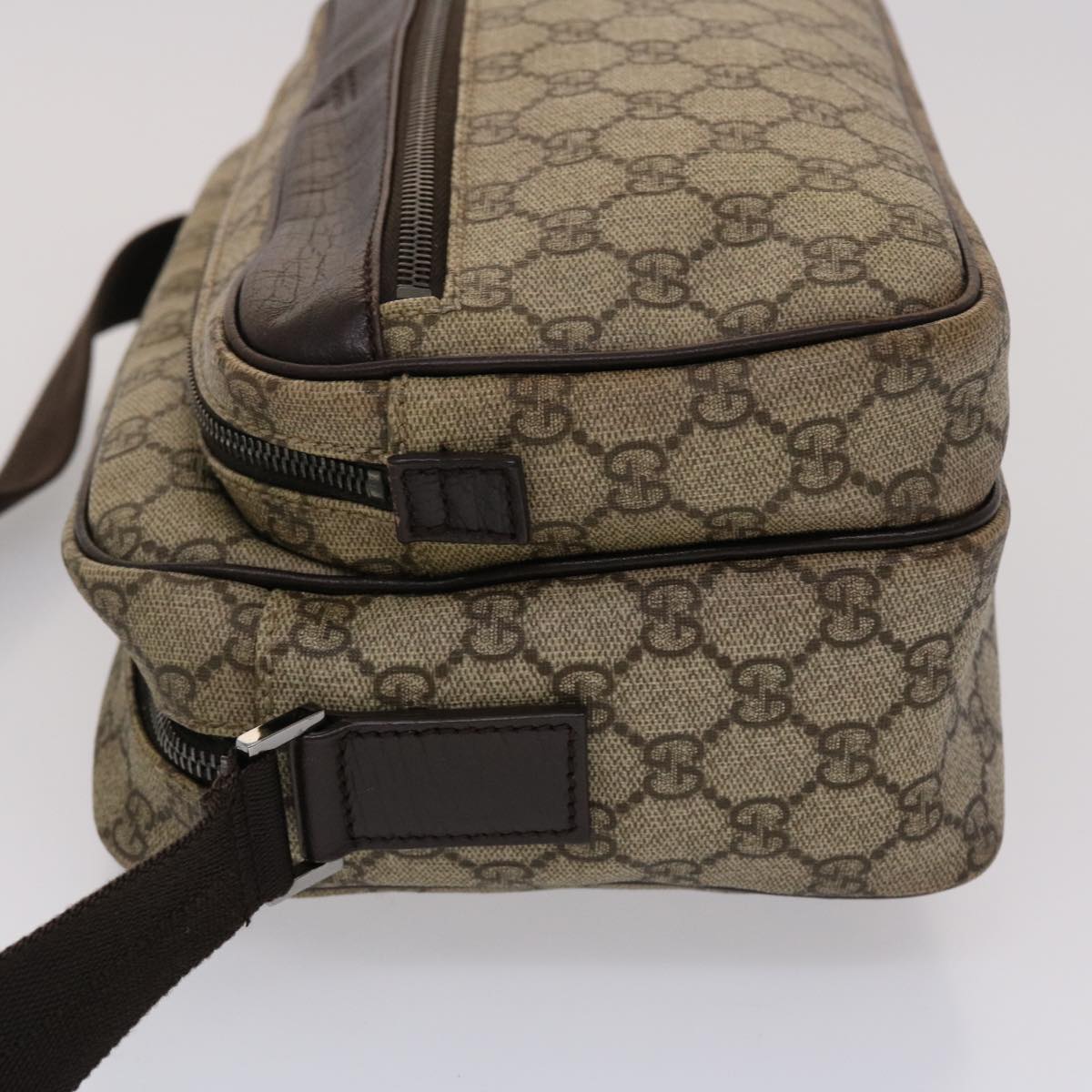 GUCCI GG Canvas Shoulder Bag PVC Leather Beige 114531 45947