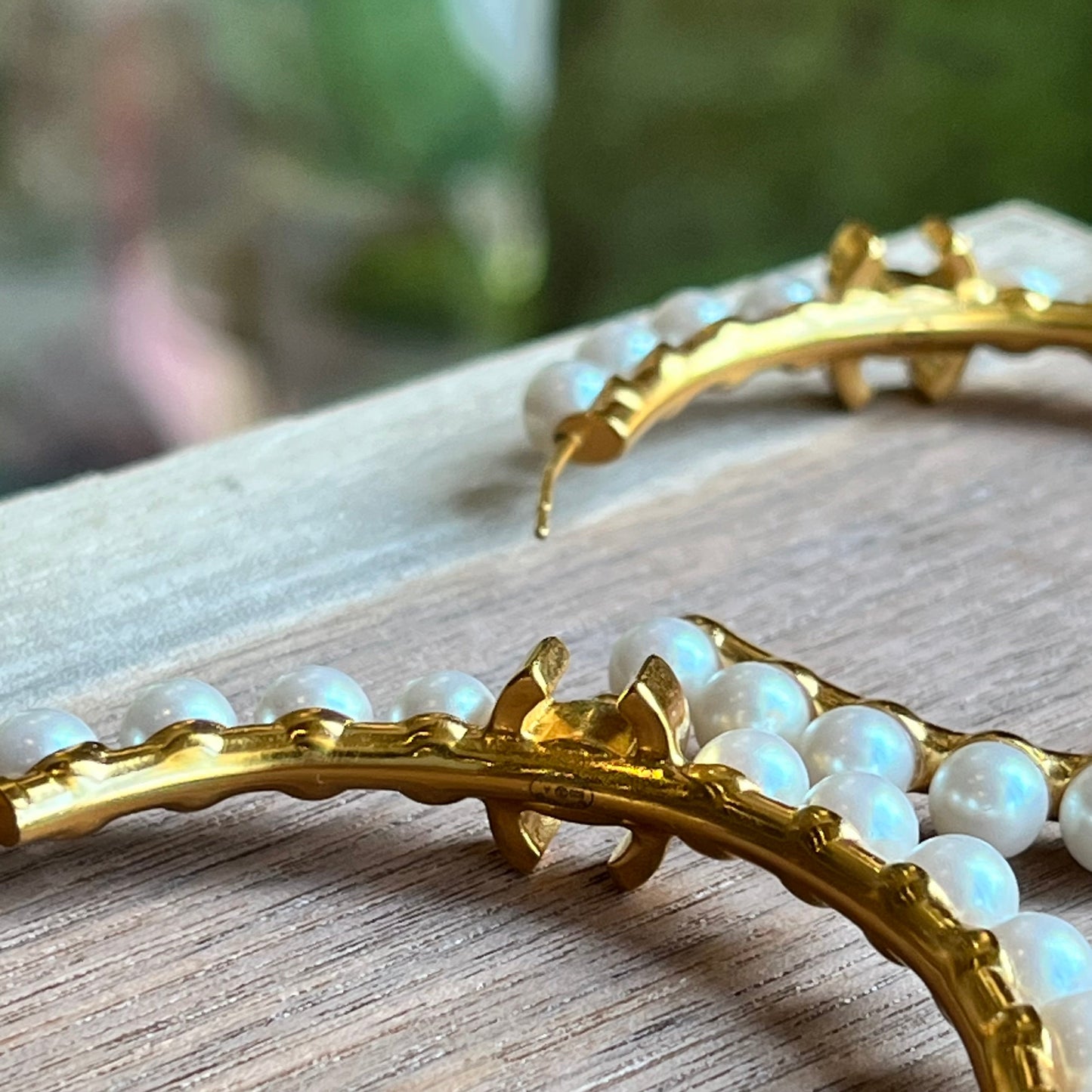 CHANEL Pearl CC More is More Small Hoop Earrings