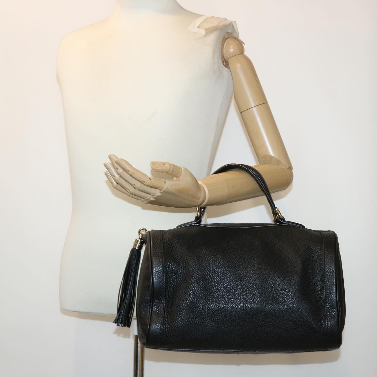 GUCCI Soho Boston Bag Leather Black 282302 46157