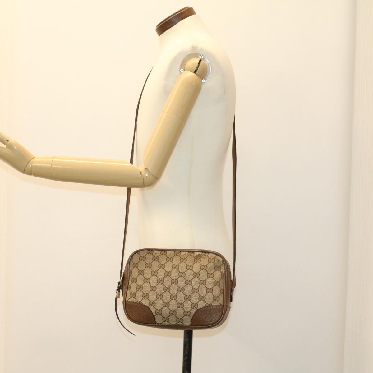 GUCCI GG Canvas Shoulder Bag Beige 449413 47120