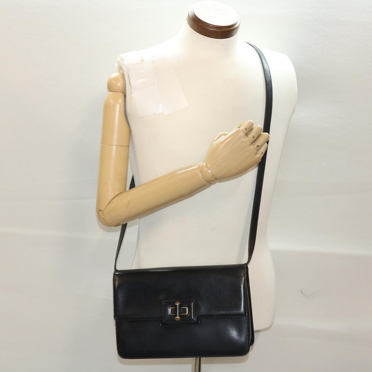GUCCI Shoulder Bag Leather Black 47522