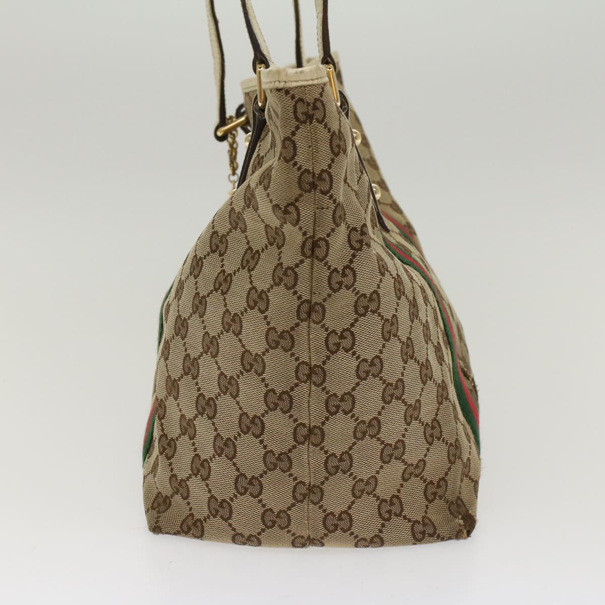 GUCCI GG Canvas Web Sherry Line Shoulder Bag Beige Red Green 139260 47709