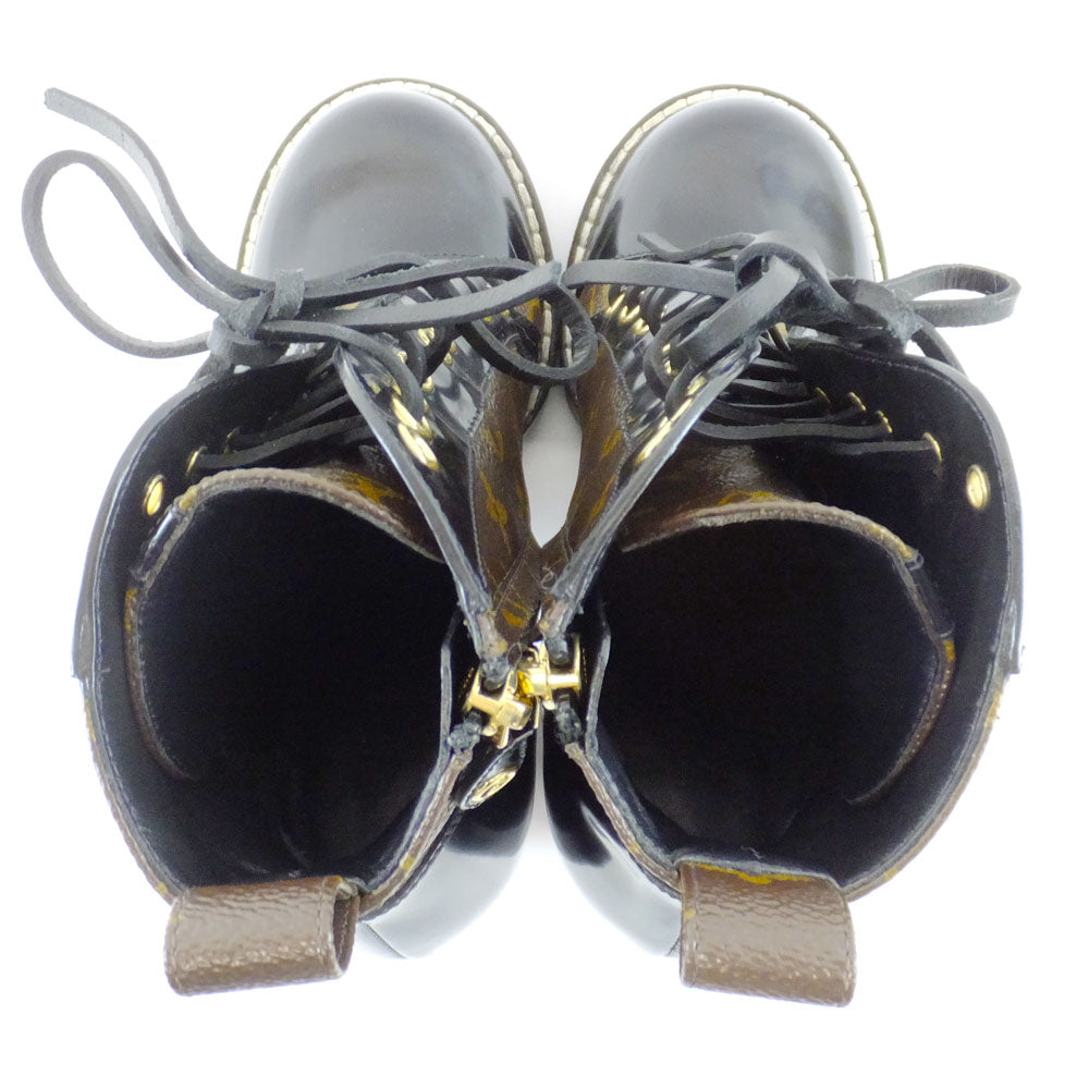 Louis Vuitton Short Boots 36 Size 22.5cm Equivalent Monogram Brown Black G Side Faces Shoes