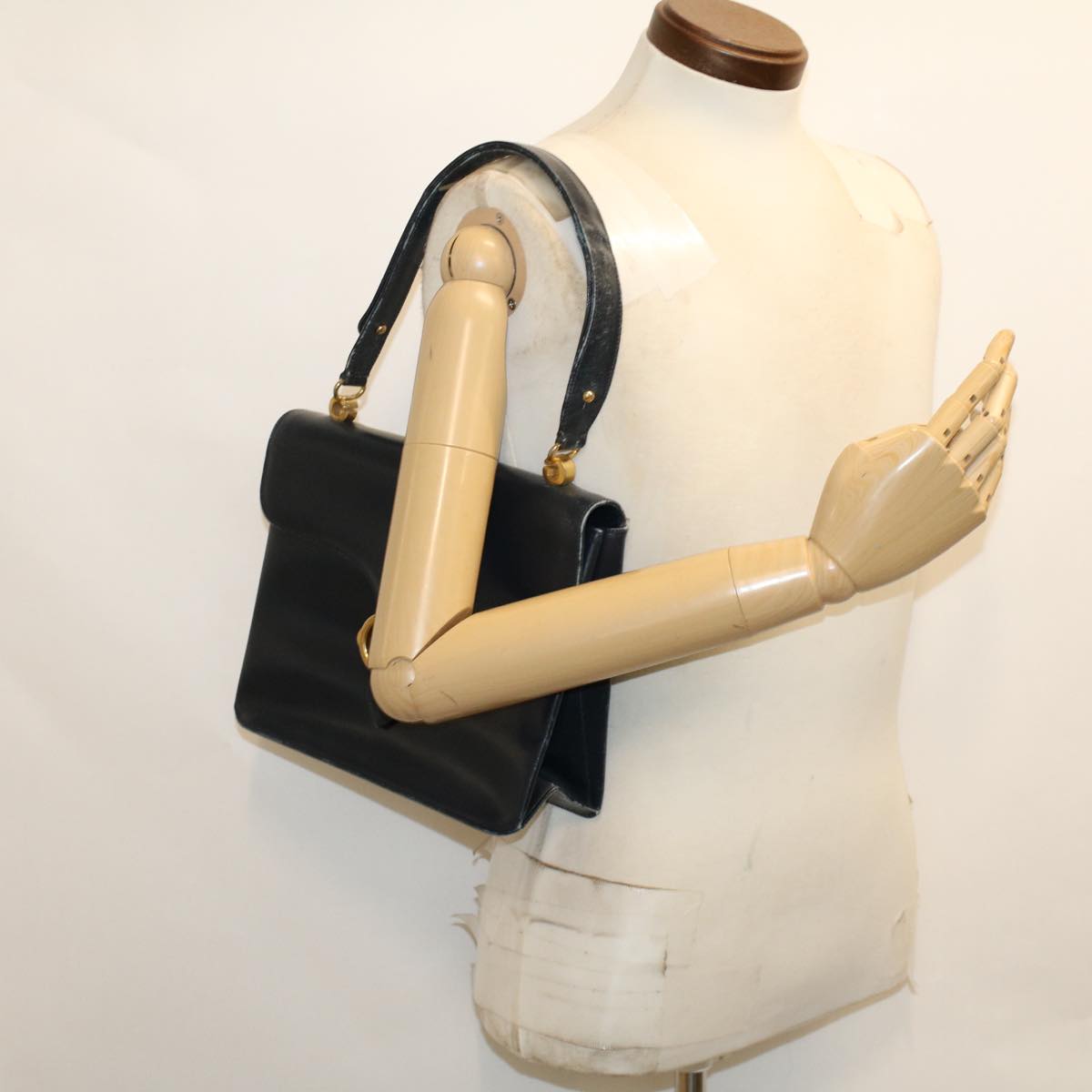 GUCCI Interlocking Hand Bag Leather Navy 48149