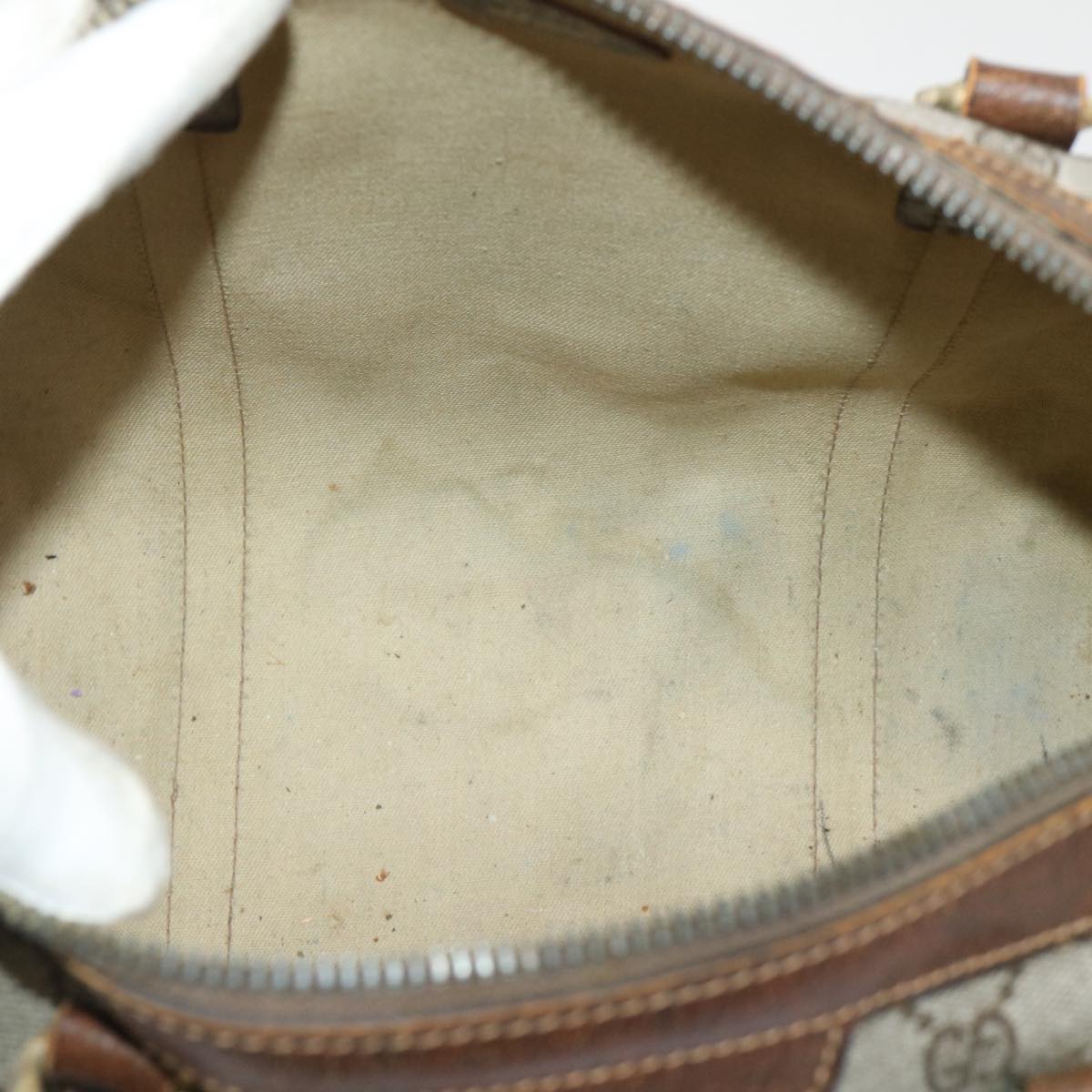 GUCCI GG Canvas Shoulder Bag Leather 2Set Beige 48359