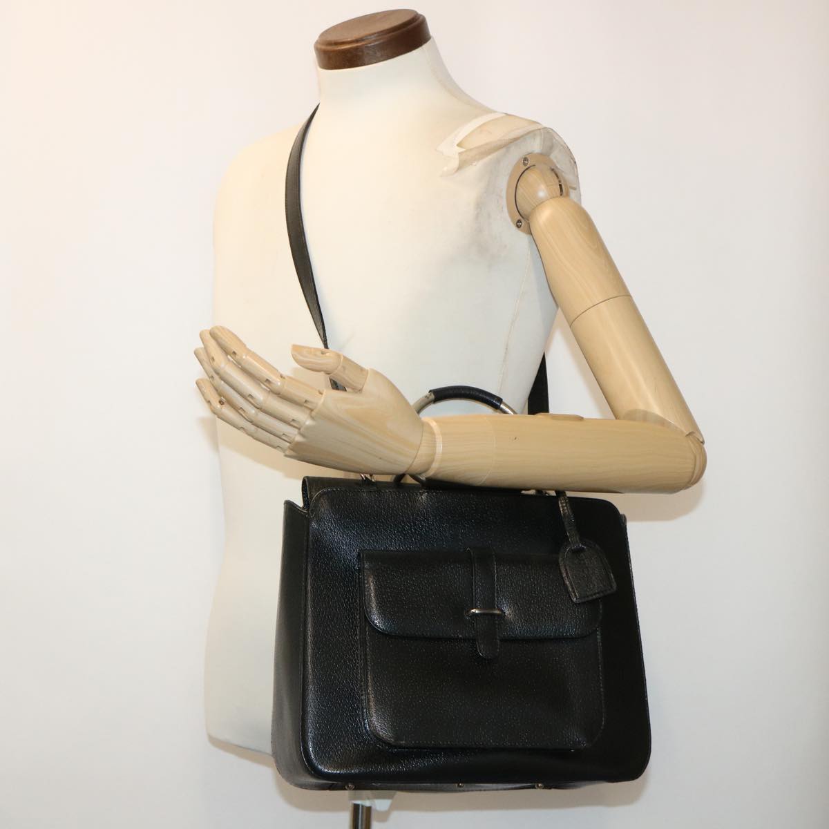 GUCCI Shoulder Bag Leather Black 48452