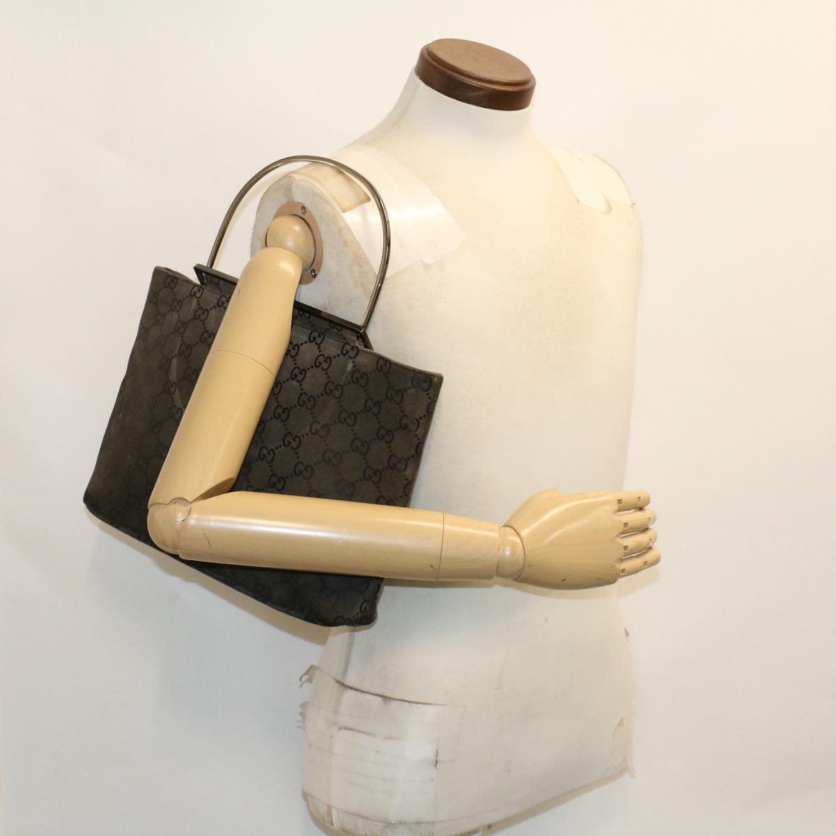 GUCCI GG Canvas Hand Bag Gray 000.0801 49942